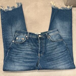 Nwt Free People “we the free “ blue destructed cropped jeans